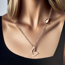 Jewelgenics Women Gold Plated Butterfly Pendant with Chain image 3