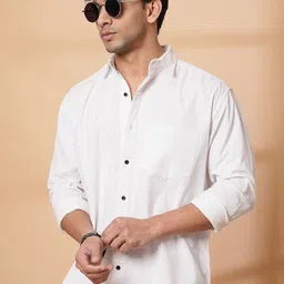 Rigo Men Spread Collar Textured Cotton Casual Shirt-picture-16
