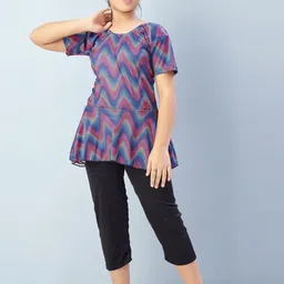 BAESD Girls Printed Swim Suit With Attached Tights image 1