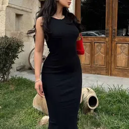 StyleCast Solid Bodycon Midi Dress image 1