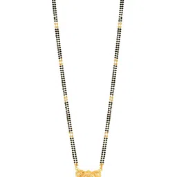 MEENAZ Gold-Plated & Beaded Long Chain Mangalsutra image 2