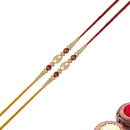 MEIRA JEWELLERY 2-Pcs Fancy Dora Rakhi With Roli Chawal & Greeting Card-picture-40