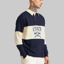 Underrated Club Men Colourblocked Polo Collar Applique T-shirt image 5