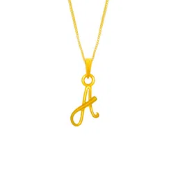 BHIMA 22K BIS Hallmark 916 Purity Yellow Gold Alphabet A Gold Initial Pendant-picture-17