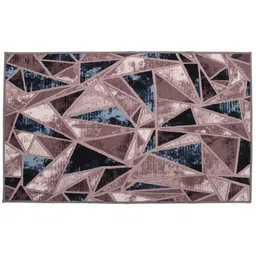 MODEFE Brown Abstract Anti-Skid Nylon Carpet image 2