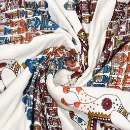 INDRA'S White & Orange Ethnic Motifs Printed Cotton Reversible 150 GSM Heavy Winter Quilt image 4