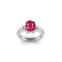 RRVGEM 12.00 Ratti Ruby Silver Plated Adjustable Ring-picture-28