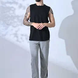 Mast & Harbour Men Regular Fit Side Striped Cotton Track Pants image 4