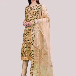 HERE&NOW Embellished Unstitched Dress Material image 5