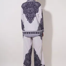 clobug Printed Long Sleeves Shirt Collar Shirt With Trouser image 2