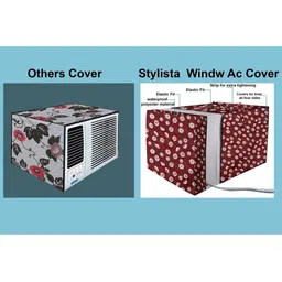 Stylista Red Solid Waterproof Air Conditioner Covers image 3