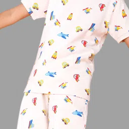 US Fly Printed Round Neck T-shirt With Shorts image 3