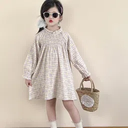 LULU & SKY Girls Floral Printed Smocked Puff Sleeve A-Line Dress-picture-40