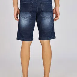 COLOR HUNT Men Washed Regular Fit Mid-Rise Denim Shorts image 5