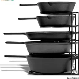 fangruik Utensil Kitchen Rack Multipurpose Iron Pan Stand for Kitchen Storage and Plate Organizer Iron-picture-21