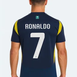 dostitch Men Cristiano Ronaldo Printed V-Neck Dri-FIT T-shirt image 3