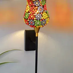 Devansh Multicoloured & Multicoloured Textured Glass Wall Lamp-picture-36