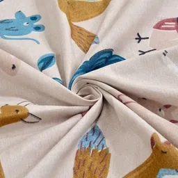 KLOTTHE Beige Cartoon 300 TC Double Size Fine Bedsheet With Pillow Covers - 98 x 88 In image 4