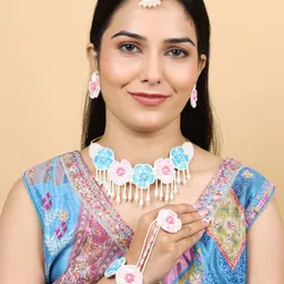 Sangria Boho Gold-Plated Artificial Beads Beaded Jewellery Set-image-63