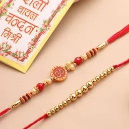 Anouk Set Of 2 Beaded Rakhis With Greeting Card Roli Chawal-picture-17