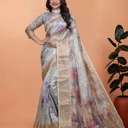 DIVASTRI Floral Printed Zari Banarasi Saree-picture-15