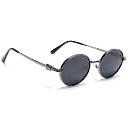 Eyejack Unisex Black Lens & Gunmetal-Toned Oval Sunglasses with-picture-46