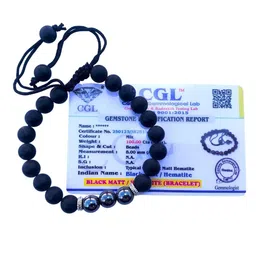 Apnisanskriti Unisex Black Onyx Matt Hematite Stone Bracelet image 2