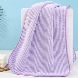 Reexplore Purple Striped Lightweight 350 GSM Bath Towel image 2