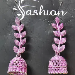 MUNMUN'S Leaf Shaped Jhumkas Earrings image 1