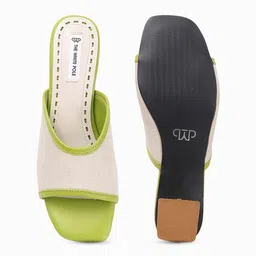 THE WHITE POLE Women Stylish Dual-Tone Slip-On Block Heels image 4
