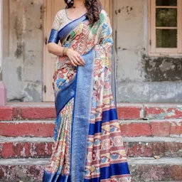 MAHARANI COUTURE Ethnic Motifs Printed Jamdani Saree-picture-41