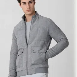 Mufti Men Mock Collar Solid Padded Jacket image 5