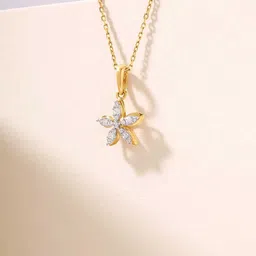 Mia by Tanishq Women 18KT Gold Diamond Twinkling Fleur Pendant Diamond-picture-25