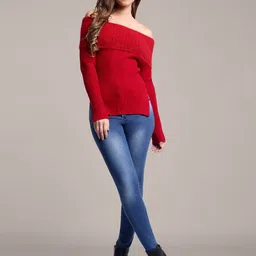 iki chic Women Ribbed Woollen Pullover-image-0