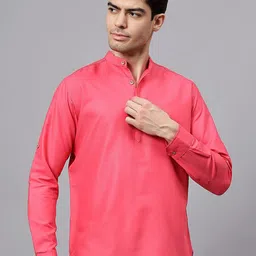 BHUVIKOO Mandarin Collar Roll Up Sleeves Kurta-picture-28