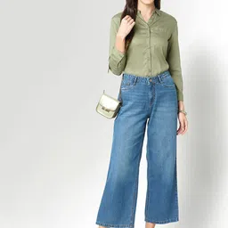 Kraus Jeans Women Wide Leg Light Fade Cotton Jeans image 5