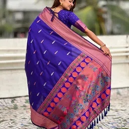 ELITE WEAVES Woven Design Zari Paithani Saree image 3