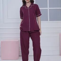 Dreambe Women Shirt Collar Pure Cotton Shirt & Pyjamas-picture-10