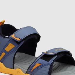 ASIAN Men Blue & Mustard Yellow Color-Block Sandals image 4