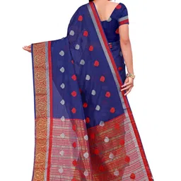 SHAIBO SAREE Ethnic Motifs Zari Silk Cotton Handloom Maheshwari Saree image 3