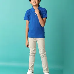 V-Mart Boys Solid Polo Collar Cotton T-shirt image 3