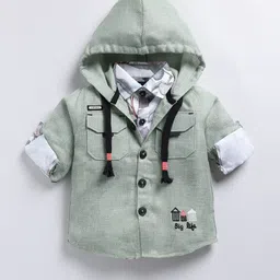 LITTLE COLLARS Boys Printed T-shirt and Shirt with Trousers image 4