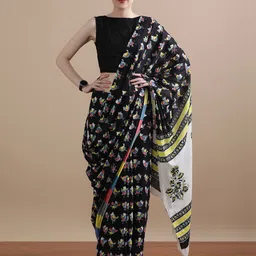 Jaipur Kurti Pure Cotton Abstract Printed Saree image 1