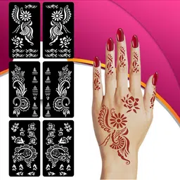 VOORKOMS Mehndi Stencil Sticker Ideal For Mehndi Lovers Traditional Parties-picture-14