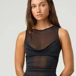 LULU & SKY Women Sleeveless Semi Sheer Fitted Crop Top-picture-15