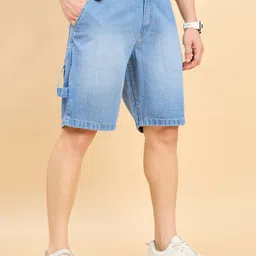 STUDIO NEXX Men Washed Loose Fit Denim Denim Shorts Technology image 5