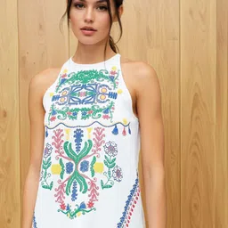 Stylecast X Slyck Women Floral Embroidered Halter Neck Bohemian Top-image-97