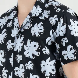 Karl Lagerfeld Slim Fit Abstract Printed Cuban Collar Cotton Casual Shirt image 2