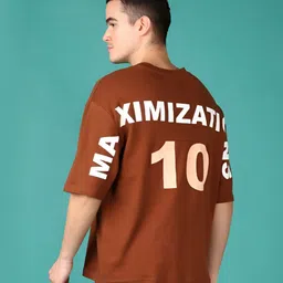 V-Mart Men Varsity Printed Round Neck Cotton Oversized T-shirt-picture-22