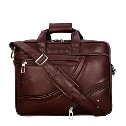 Leather World Unisex Solid Zip Laptop Bag-picture-13